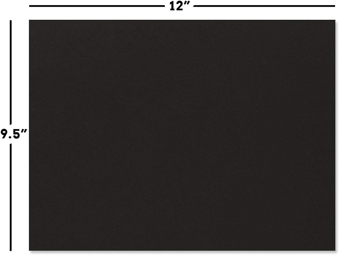 Plain Black Certificate Folders - Pack 50, Linen Cover 80 lb. Stock, Folded, Die-Cut Corners, for Office, Business Awards, Graduation, School Diploma Holder, 9-1/2" x 12" (Set of 50)