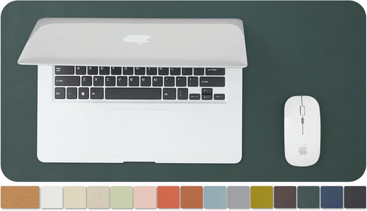 Compact Cork Desk Mat - Small Dual-Sided Desk Pad for Office and Home - Desk Organization and Accessories - Ideal for Large Mouse Pad and Small Desk Mats on Top of Desks(Dark Green,23.6"x 11.8")