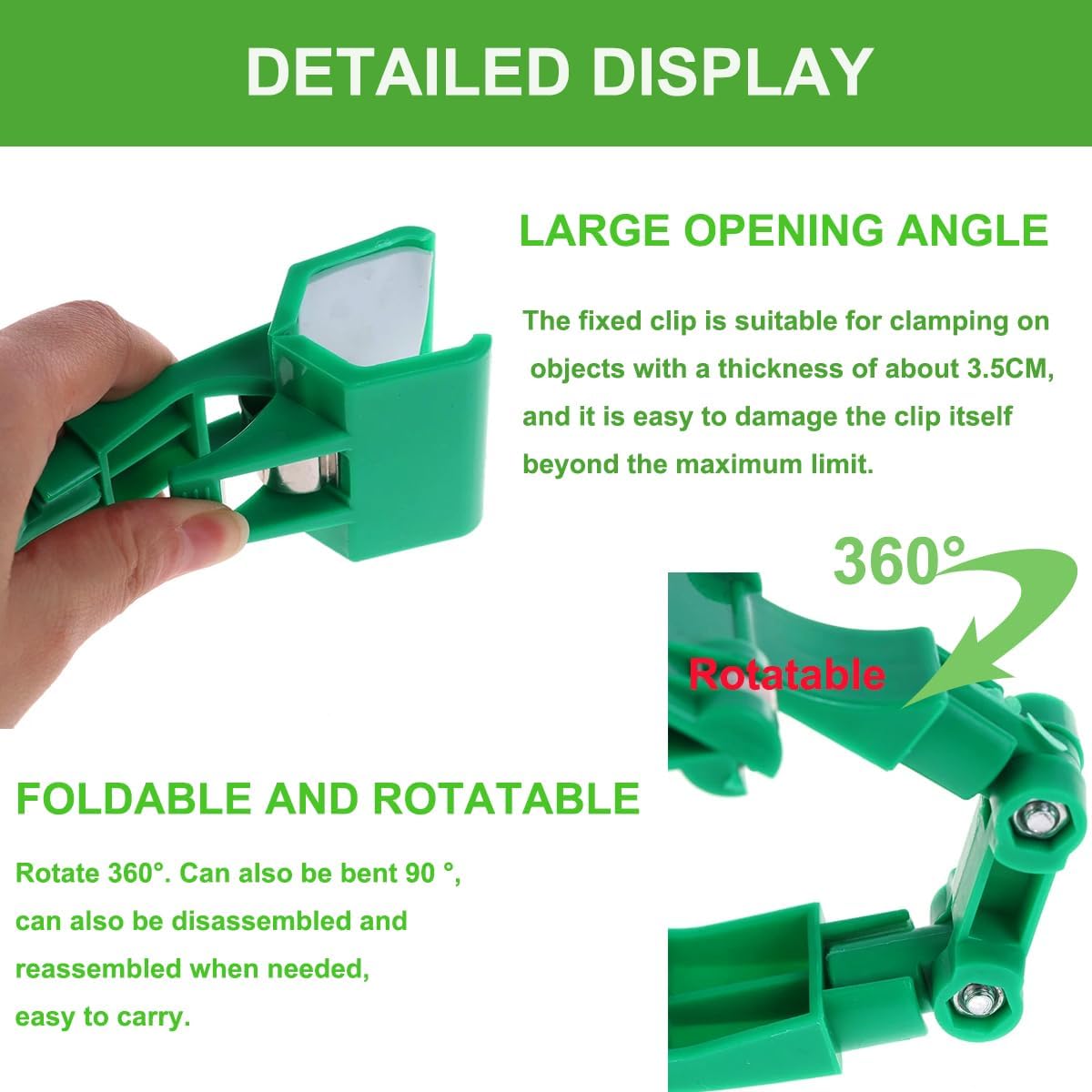 3Pcs Double Sided Clip Sign Clips Clip Holder Sign Holder Clip Paper Holder for Table Top Clip On Sign for Paper Holder Computer Monitor Handy Artist Supplies Holder (Green)