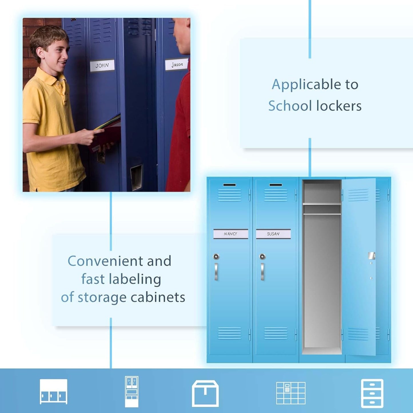 Eeoyu Magnetic Label Holders with Magnets Magnetic Data Card Holders with Clear Plastic Protectors for Metal Shelf, Whiteboard, Set of 30 (0.75 x 6 Inch)
