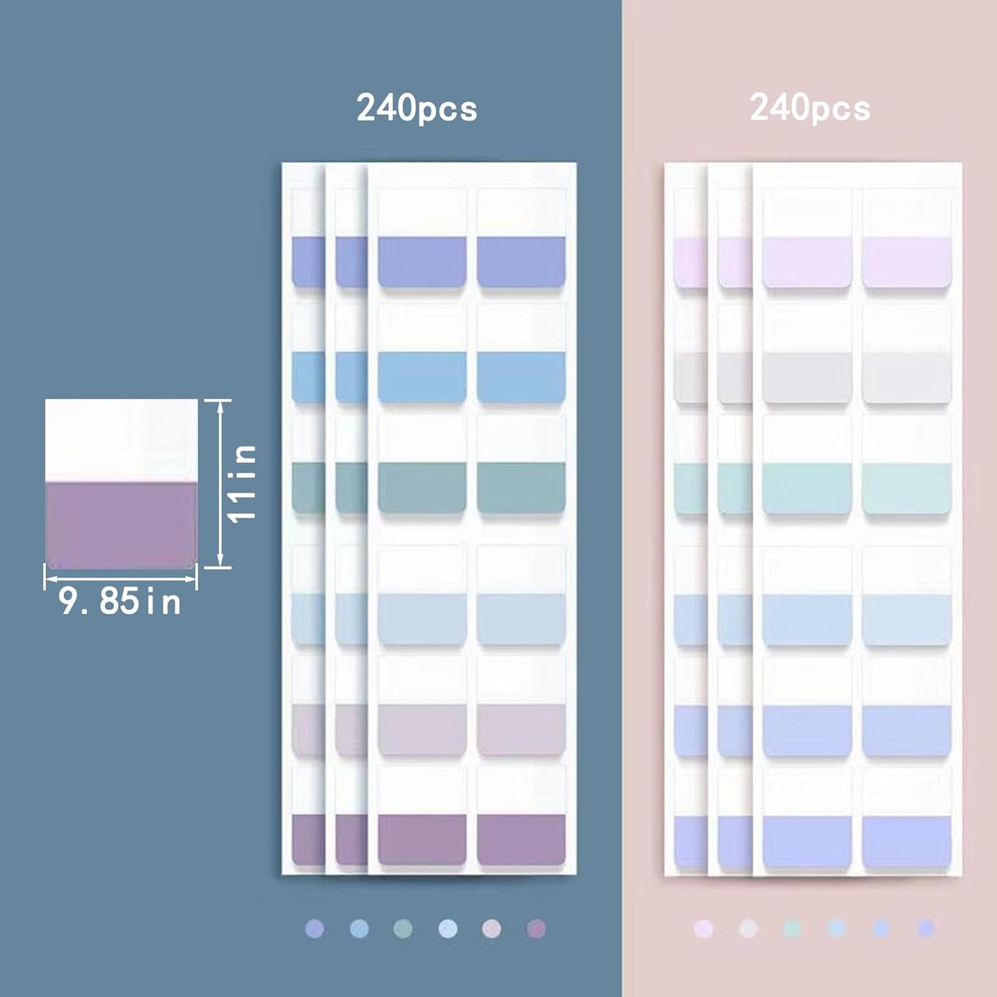 ELII 480 Pcs Morandi Tabs 1 inch Sticky Index Tabs, Writable and Repositionable Book Tabs Flags Colored Page Markers Labels for Reading Notes, Classify Files