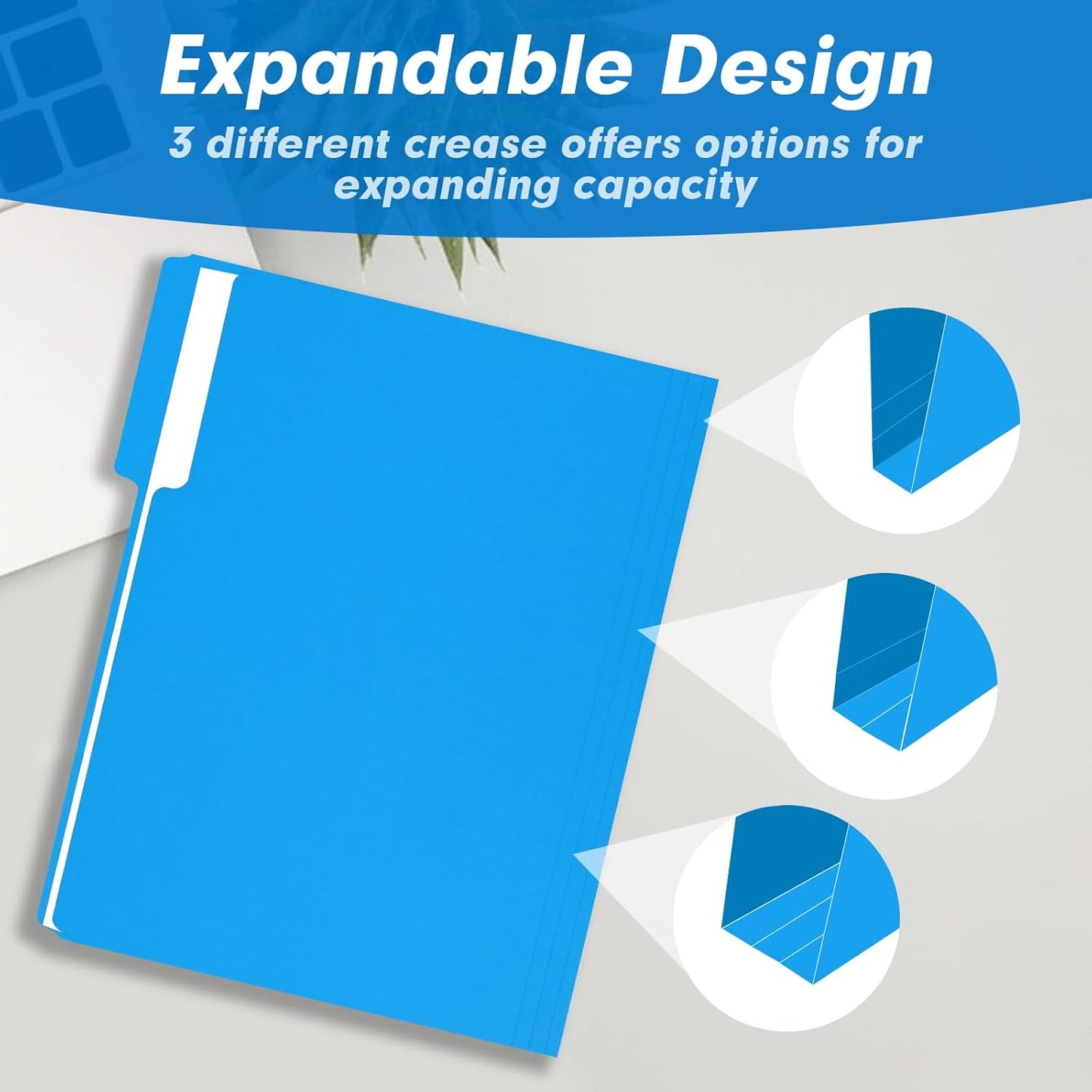 File Folder, RAZCC 150 Pack 1/3 Cut Tab Colored File Folders, File Folder Letter Size for Office Classroom Use, Assorted 5 Colors Folders with Tabs