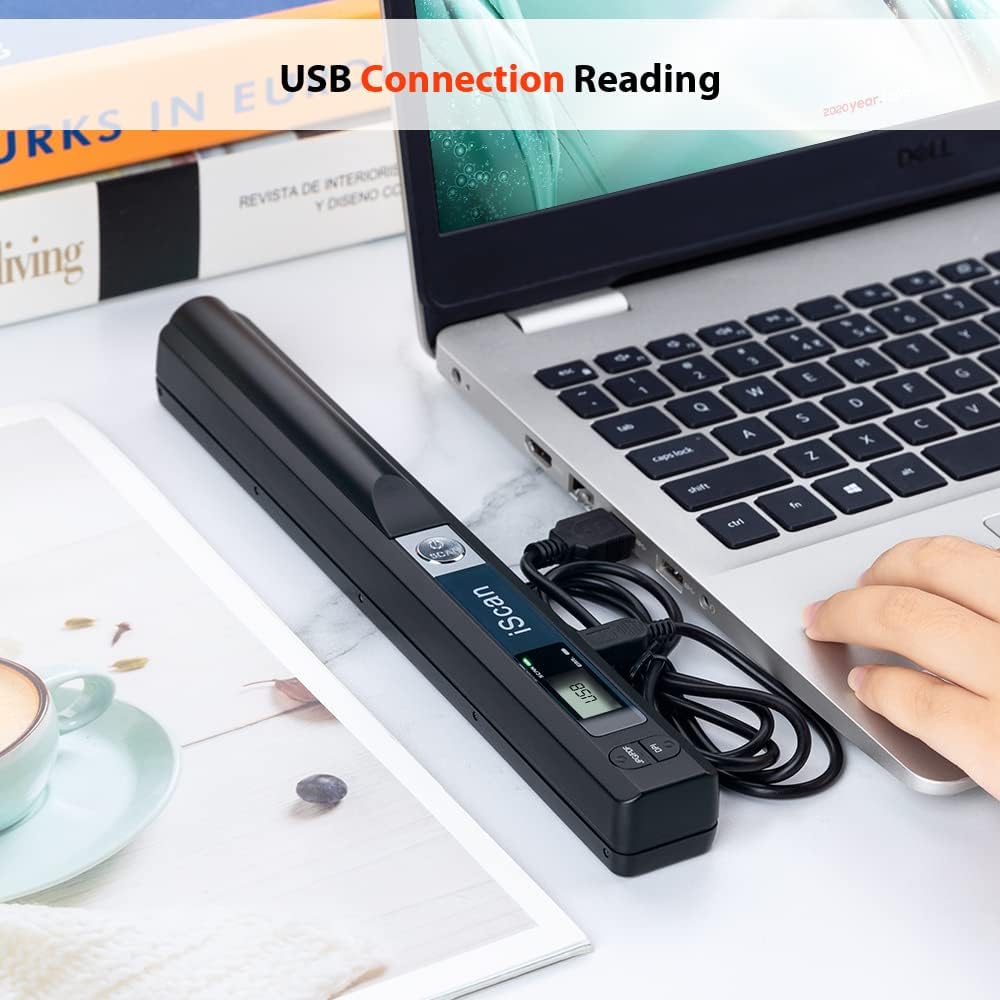 Portable Scanner, Photo Scanner for A4 Documents, Handheld Scanner for Business, Photo, Picture, Receipts, Books, JPG/PDF Format Selection, UP to 900 DPI, with 16G SD Car