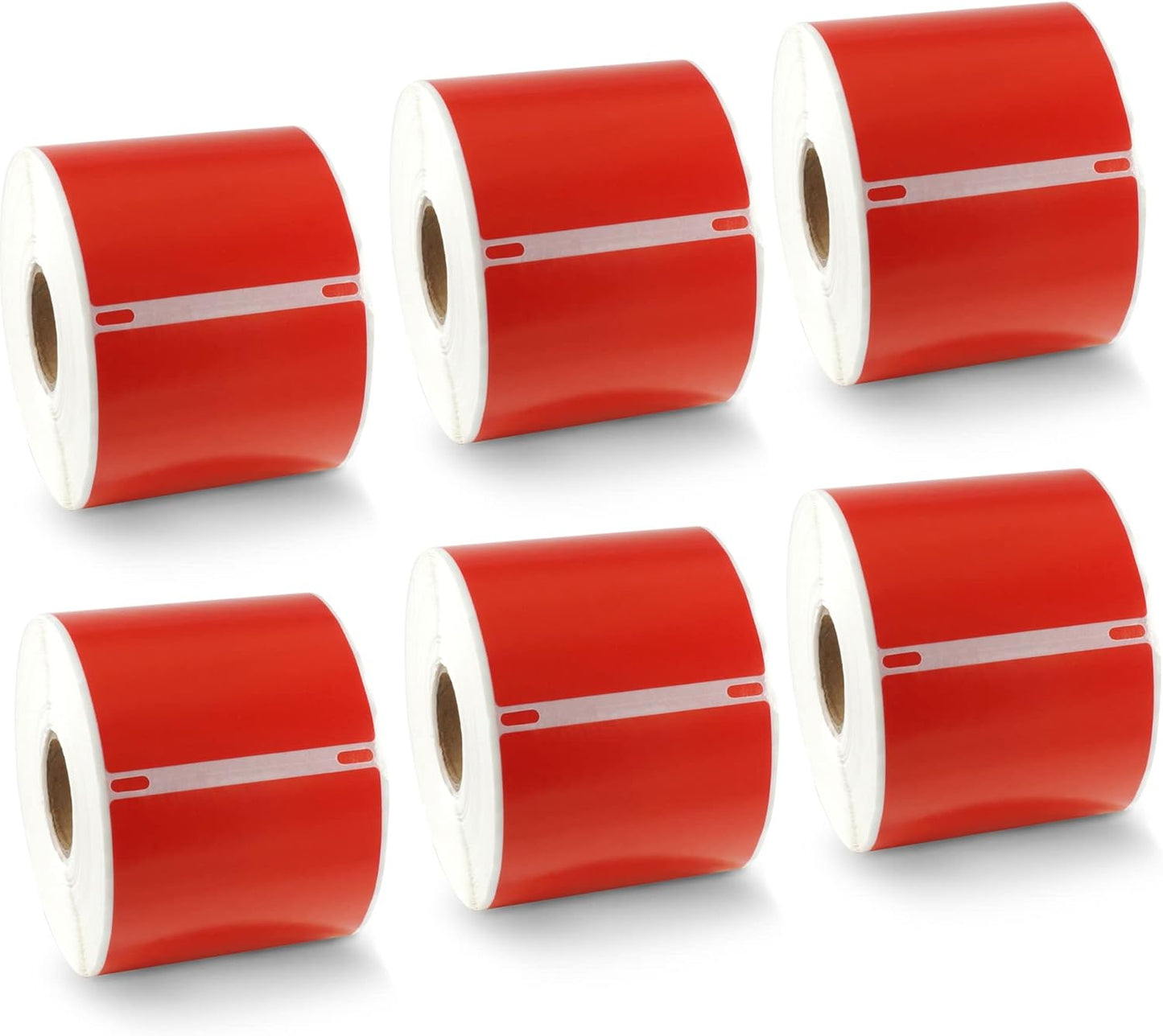 BETCKEY Colored Labels Compatible with Dymo 30857 (2-1/4" x 4") Visitor Name Tag Badge Labels, Compatible for Dymo LabelWriter Thermal 450, 4XL & Zebra Desktop Printers [6 Rolls, Red]