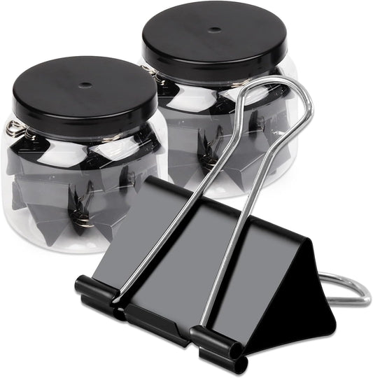 Ufmarine Extra Large Binder Clips Standard 2 inch Length, 1 inch Capacity, 40 Pcs Jumbo Binder Clips for Office