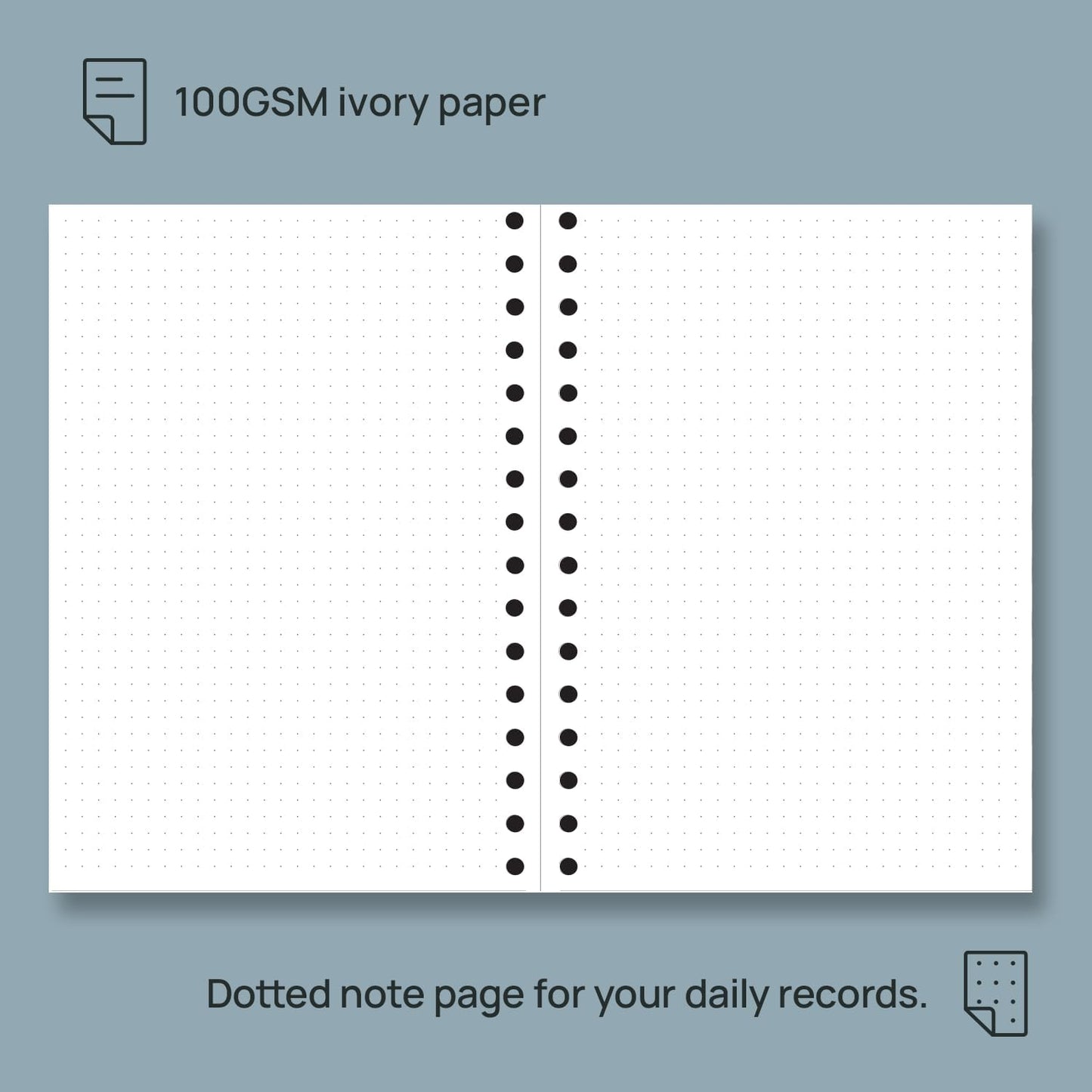 POPRUN Monthly Planner 2026-2027 Spiral Hardcover (6.25'' x 8.5''), 18 Months Calendar (Jan.2026-Jun.2027) - 2 Pages per Month with Dotted Note Pages, Sunday Start, Laminated Tab - Haze Blue