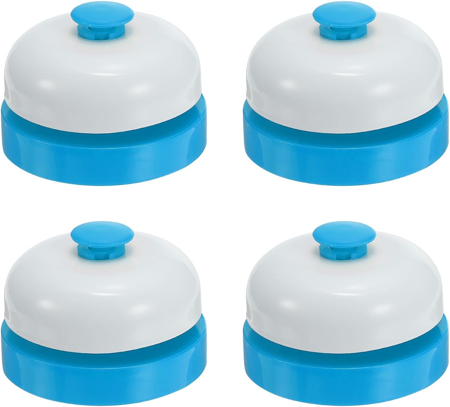 PATIKIL 4 Pcs Desk Call Bell 2.5" Dia with Metal Anti-Rust Construction Blue/White