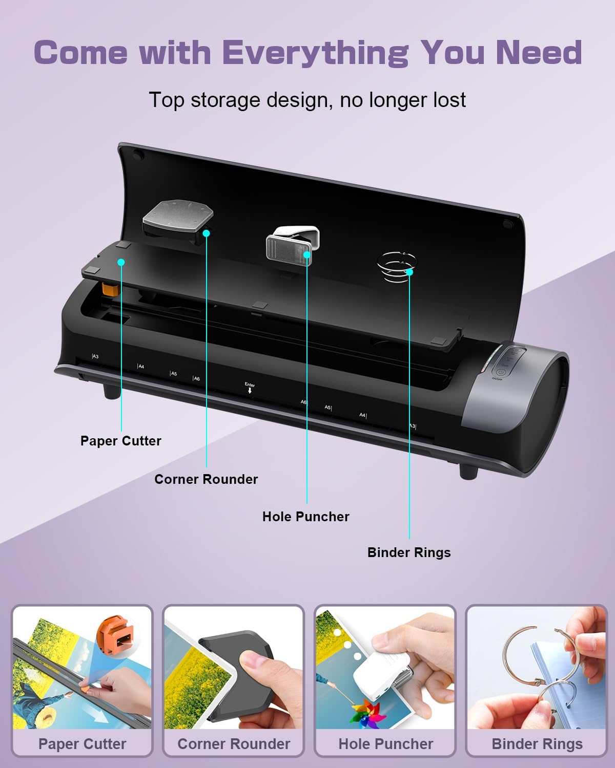 Office Presentation Laminator Machine 11x17 with Laminating Sheet A3/A4/A5, 3/5 Mil Thermal Cold Laminating Machine 13 inch Wide, 60s Warm-Up Office Presentation Laminator Machine (Gray)