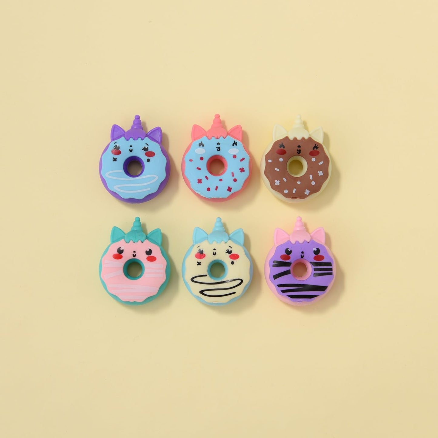 24 Pack 3D Donut Erasers for Kids, Boys and Girls - Fun Take Apart School Supplies, Prize Gifts, Party Favors