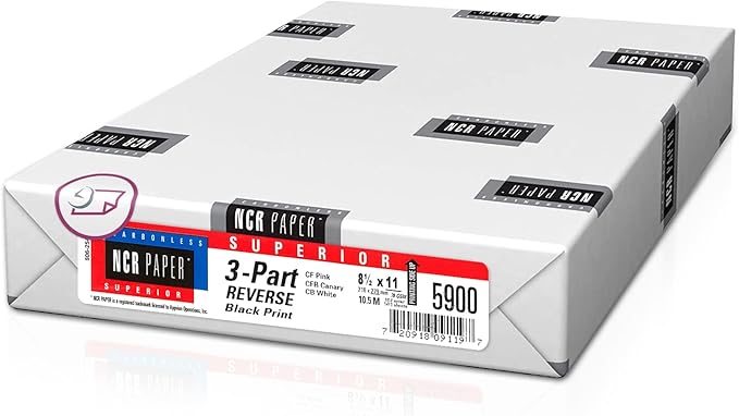 NextDayLabels - Superior Carbon-less NCR, Pre Collated Paper, 500 Sheets Per Pack (8-1/2" x 11" 3 Part Reverse, #5900)