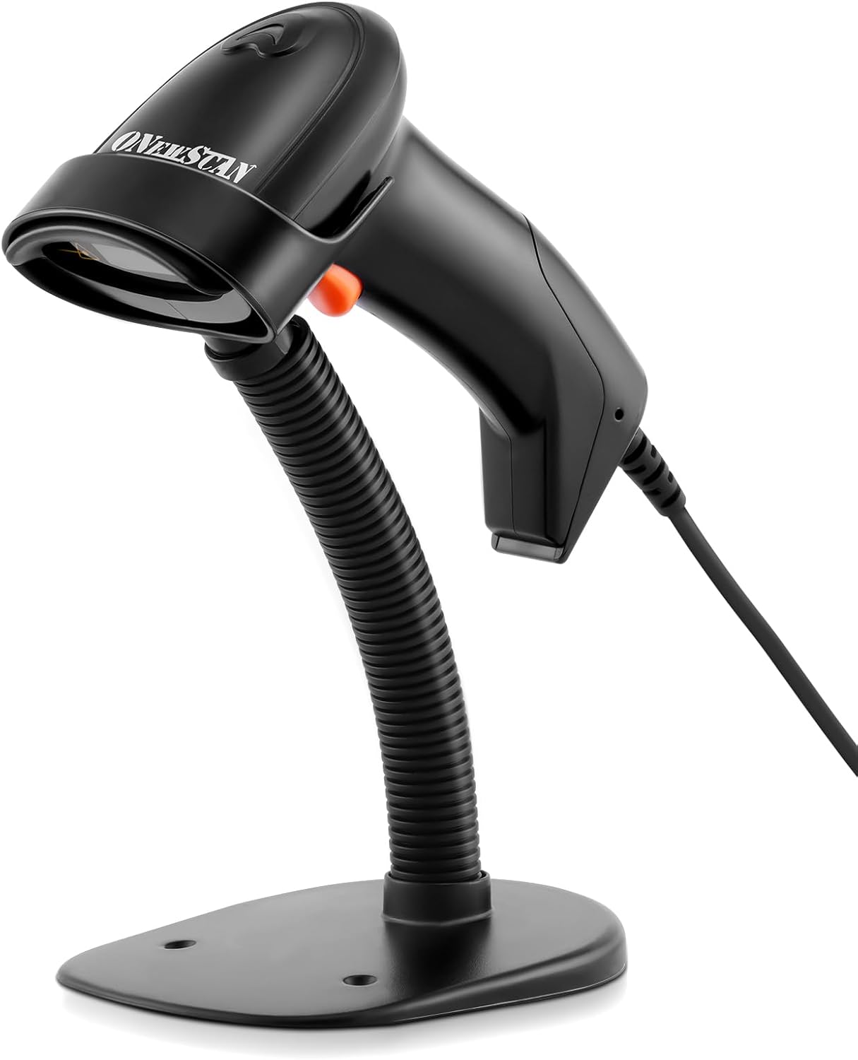 USB 1D Barcode Scanner, Handheld Wired Laser Barcode Reader with Stand Plug and Play Bar Code Scanners for Warehouse, Library, Supermarket