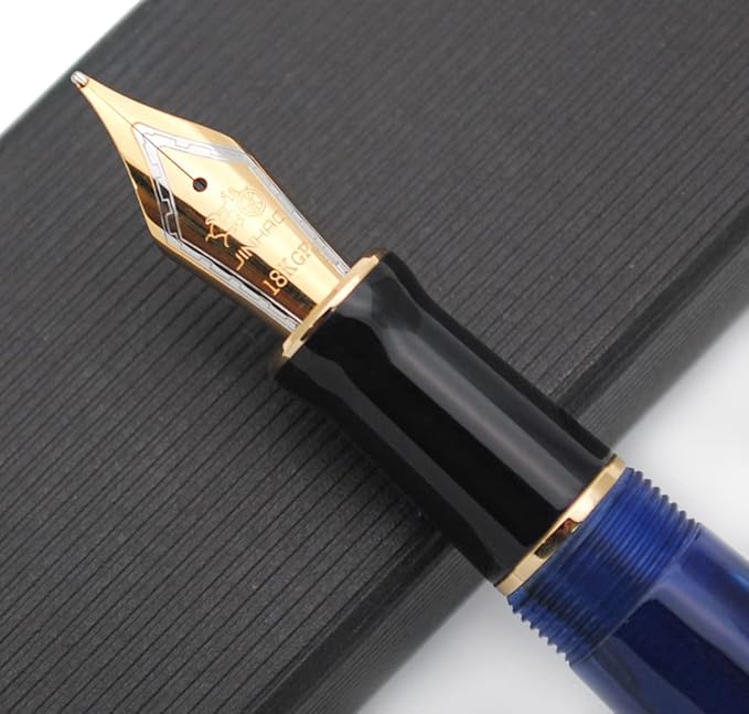 JINHAO 100 Fountain Pen with Ink Converter (Medium Nib 0.7mm, Galaxy Blue-A)