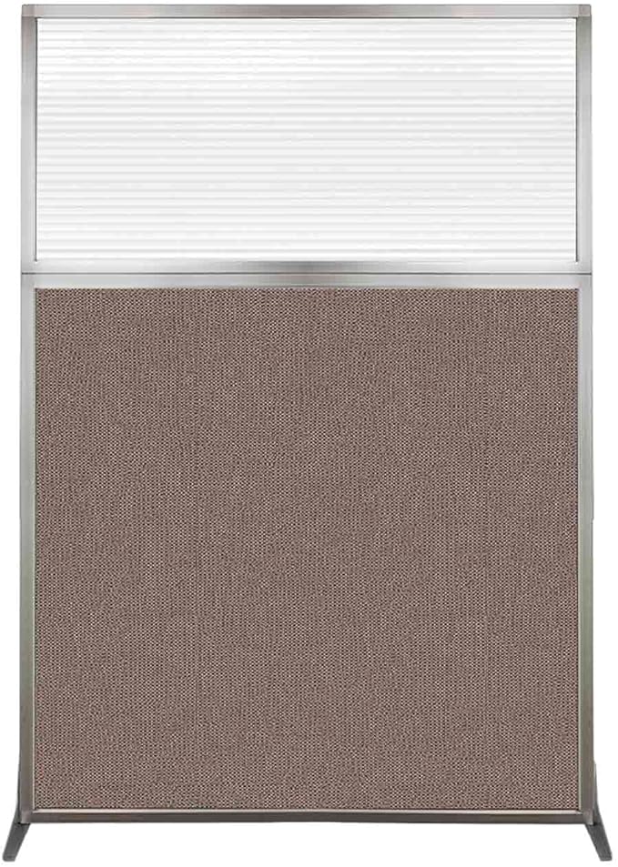 Versare Hush Screen Portable Room Divider | Workstation Wall Divider | Freestanding Privacy Hush Panels | Clear Fluted Windows | Fabric Office Divider Screen | Great for Room Separation