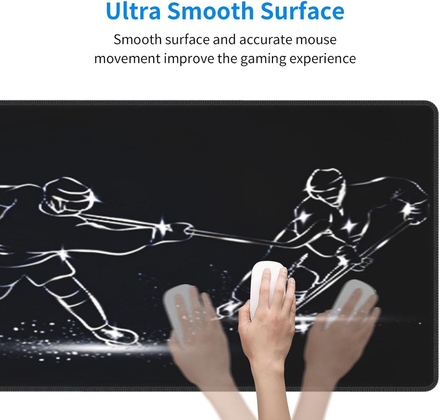 Ice Hockey Mouse Pad, Large Big Gaming Mouse Pad Desk Pad, Mousepad with Non-Slip Rubber Base, Extended XXL Mouse Mat for Computer Laptop Office Accessories