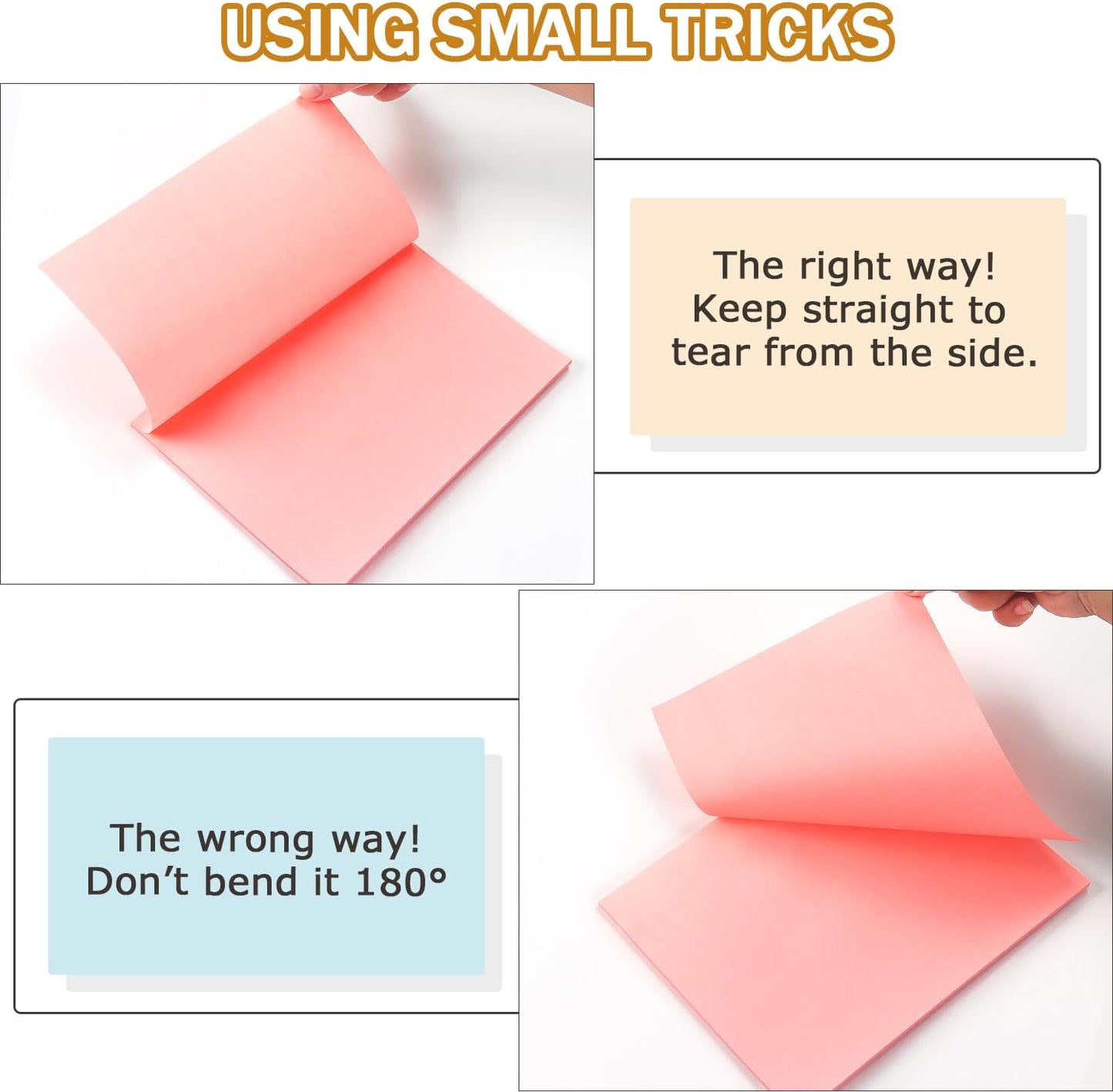 Sticky Notes 8x6 inch Bright Colors Self-Stick Pads 8 Pads/Pack 35 Sheets/Pad Total 280 Sheets