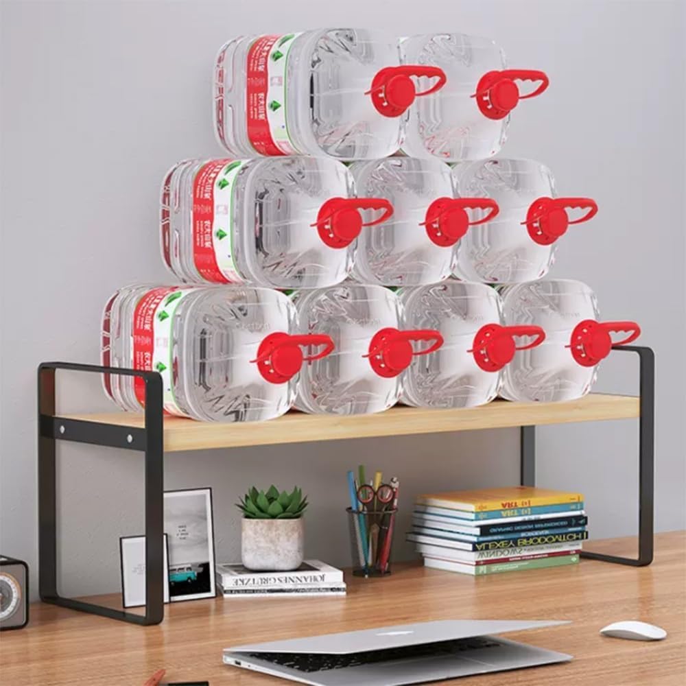 Desktop Organizer Shelf,Desktop Shelves,Office Storage Rack Computer Desk Bookshelf,2-Tier Wood Display Shelf for Office,Home,Dormitory Supplies