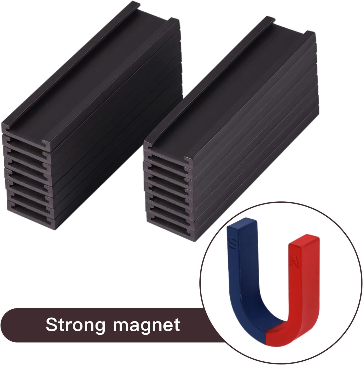 Eeoyu Magnetic Label Holders with Magnets Magnetic Data Card Holders with Clear Plastic Protectors for Metal Shelf, Whiteboard, Set of 50 (0.5 x 2 Inch)