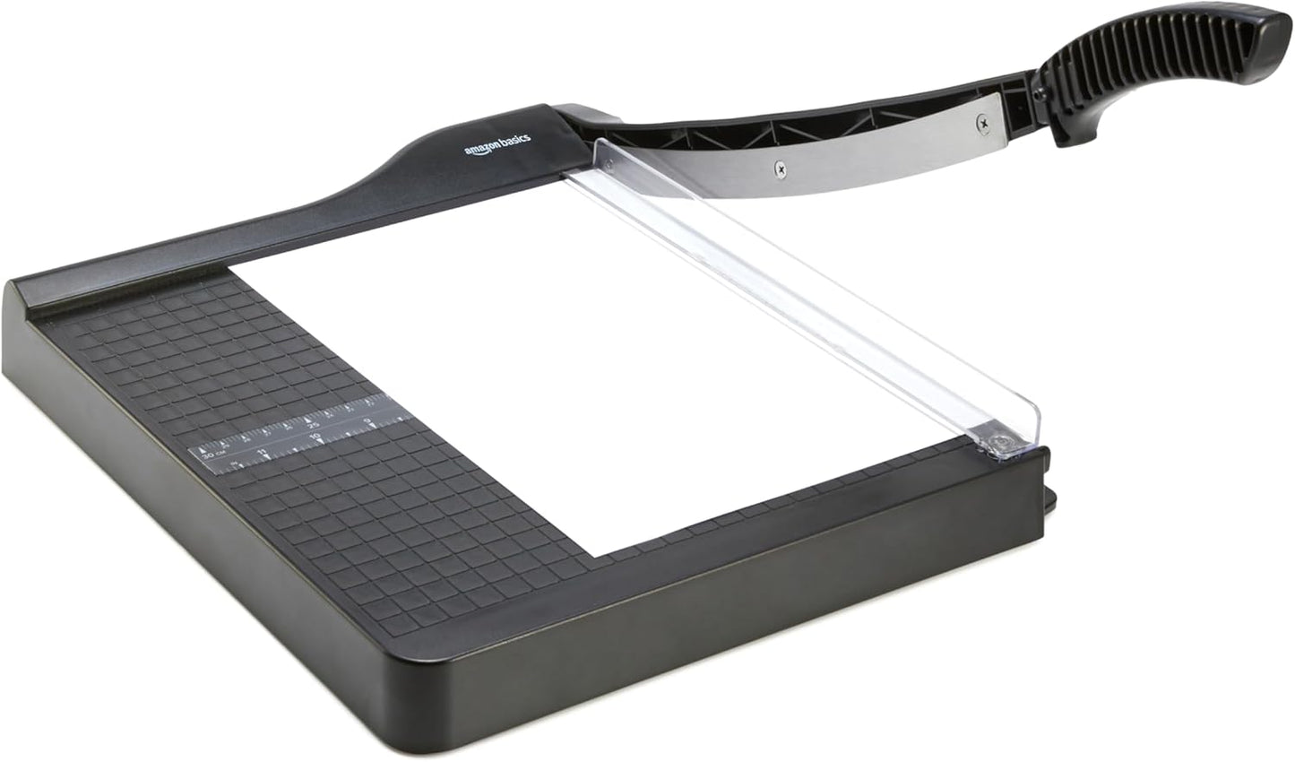 Amazon Basics Paper Trimmer Cutter for Office and Crafts, Heavy-Duty, Portable Paper Slicer, 12-Inch, 10-Sheet Cardstock