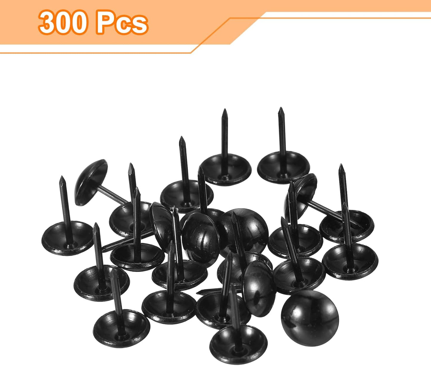 uxcell Upholstery Tack Nail Pins Furniture, 500Pcs 11x17mm Thumb Tack Pins Assortment Kit Carbon Steel for Home Sofa DIY Decorative Nail Heads Nails, Black