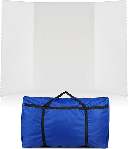 Paterr Trifold Poster Board with Storage Bag, Hook and Loop Fabric, Foldable 3 Panel Presentation Board for Science Fair and Exhibitions(White,72 x 36 Inch)