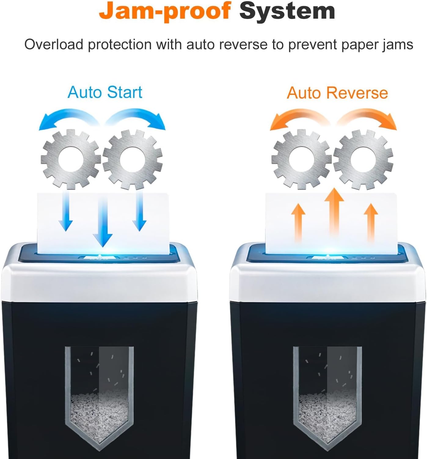 Bonsaii 15-Sheet Office Paper Shredder, 40 Mins Heavy Duty Shredder for Home Office, Crosscut Shreder with Anti-Jam System & P-4 High Security Supports CD/Credit Cards/Staple,5 Gal Pullout Bin C169-B