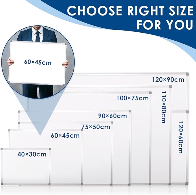 S SWANCROWN Magnetic Whiteboard 36x24 Inches Hanging Dry Erase Board, Large White Board for Wall, Planning, Displaying for Home, Office and School 2'x3'