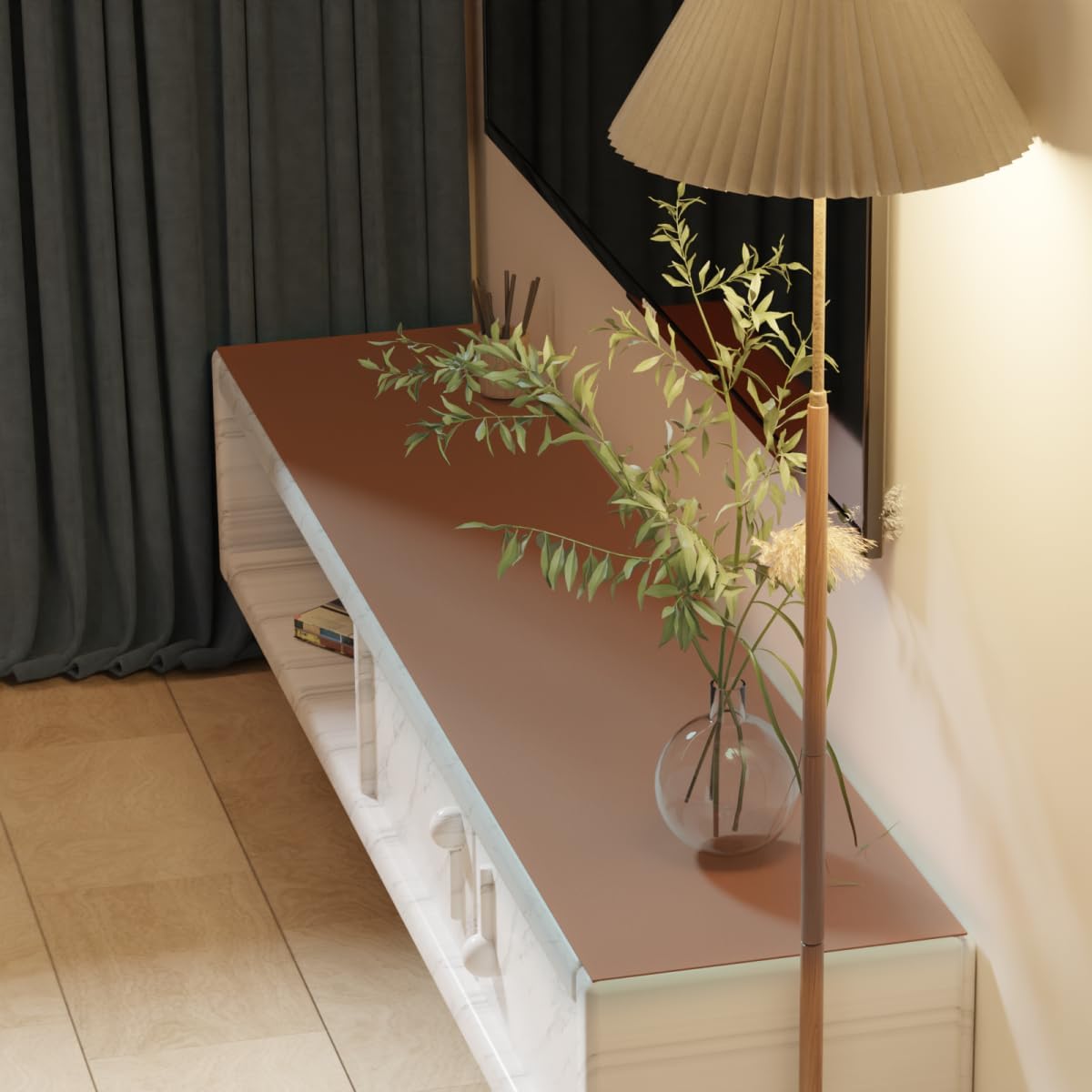 Dresser Cover Top - Can Be Used On Both Sides Waterproof and Easy to Clean Good Flatness Used for Dresser Table(Brown+Gray 10x36)