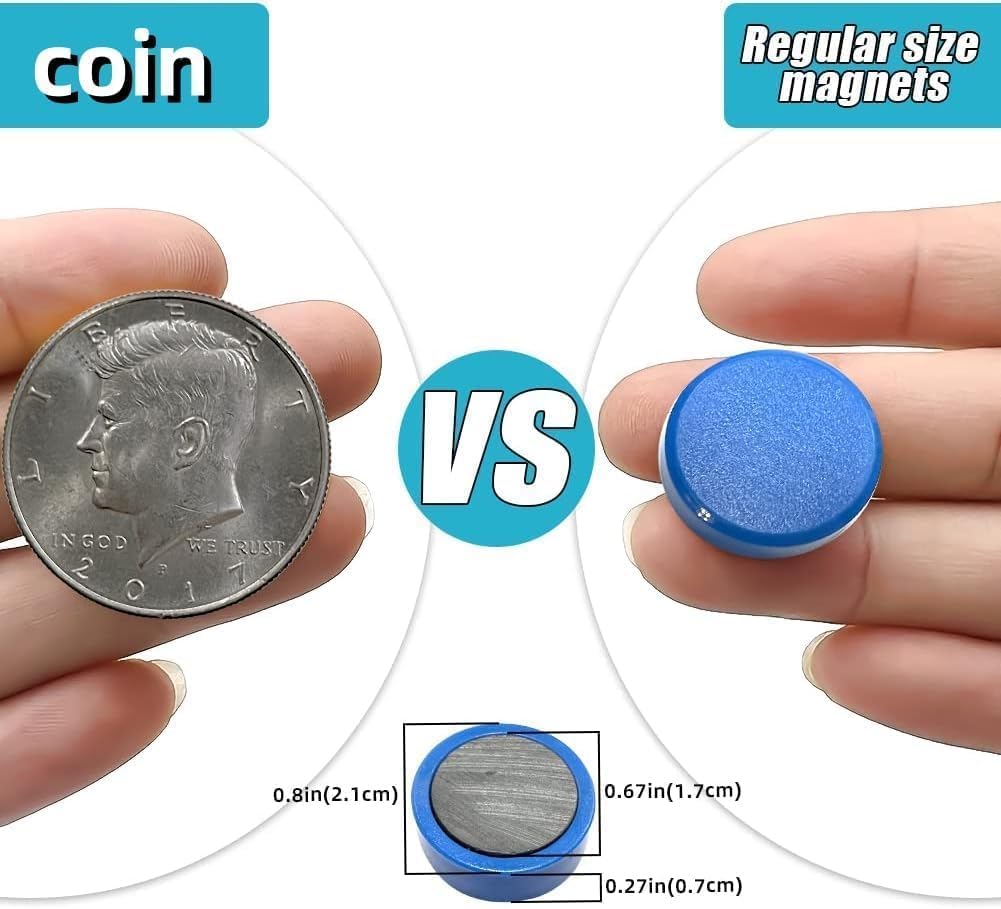 Qualsen Fridge Magnets, 50pcs Small Refrigerator Magnets for Whiteboard, Mini Cute Magnets for Locker, Whiteboard, Kitchen, Office, Classroom (Red)