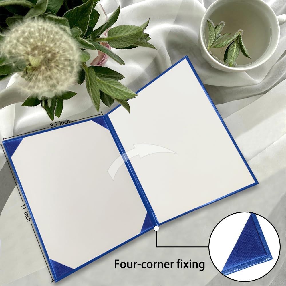 Certificate Holders 8.5"x11" Graduation Diploma Cover Document Leather Folders,Royal blue-20 Pack