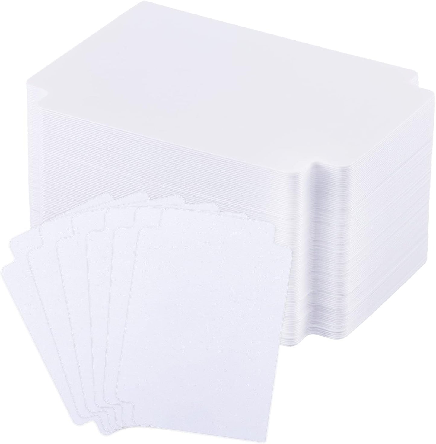 White Trading Card Plastic Divider Cards Sorting Tray Playing Separator Organizer Pages for Games Sports Supplies, 69 x 97 mm(250 Pieces)