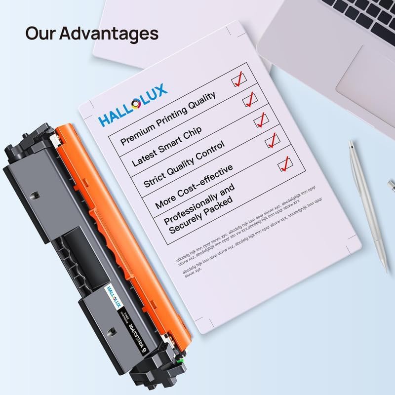 HALLOLUX 30A 30X Toner Cartridge 4-Pack Replacement for HP 30A 30X CF230A CF230X Toner to use with HP Pro MFP M227fdw M203dw M203d M227fdn M203dn M227sdn Printer (4-Black)