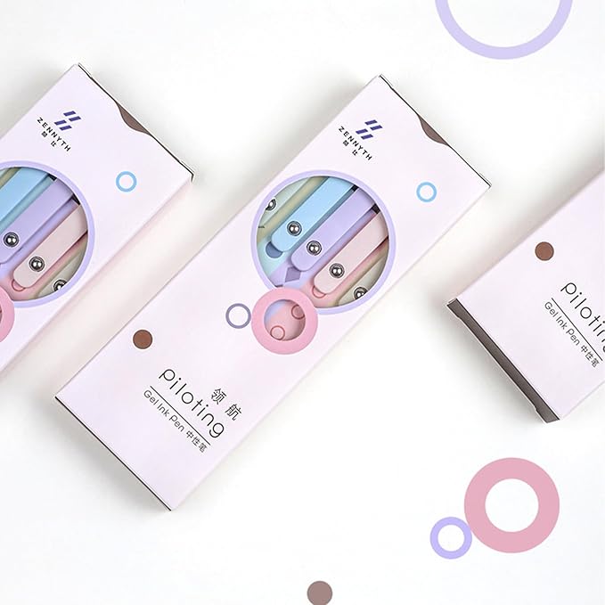 Gel Pens, 5Pcs 0.5mm Fine Point Pens With Smooth Wirting,Quick Dry Aesthetic Pens For Journaling, Ballpoint for Office School Supplies,Gifts for Women Men Student(Geometric Multicolor)