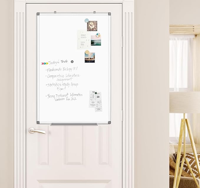 SWANCROWN Magnetic White Board 30 x 20 Inches Dry Erase Board, Hanging Whiteboards for Door, Office, Home, Dorm- Teachers/Students/Family