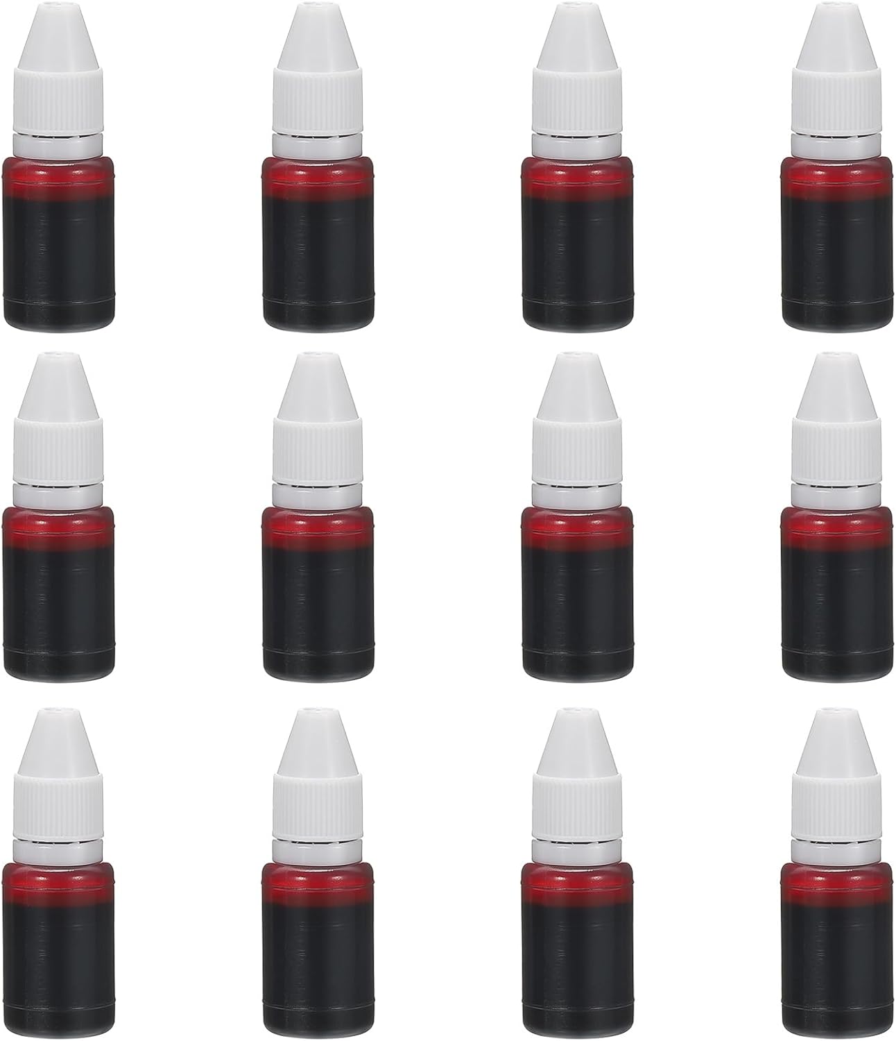 PATIKIL 0.33oz Refill Ink for Stamps and Ink Pads, 12Pcs 10ml Stamp Pad Ink Refill for Office Stamp Self Inking Stamp Date Stamp Scrapbooking, Light Red