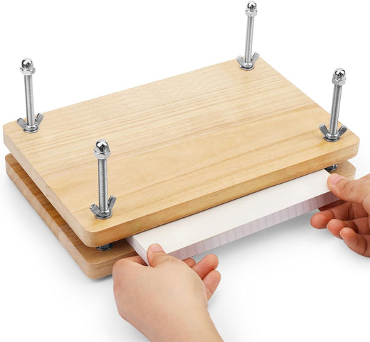 JUPEAN Book Press—7.9”x11.6” Wooden Book Binding Press Bookbinding Kit Portable and Easy Assemble Books Binding Kits for DIY Bookbinding
