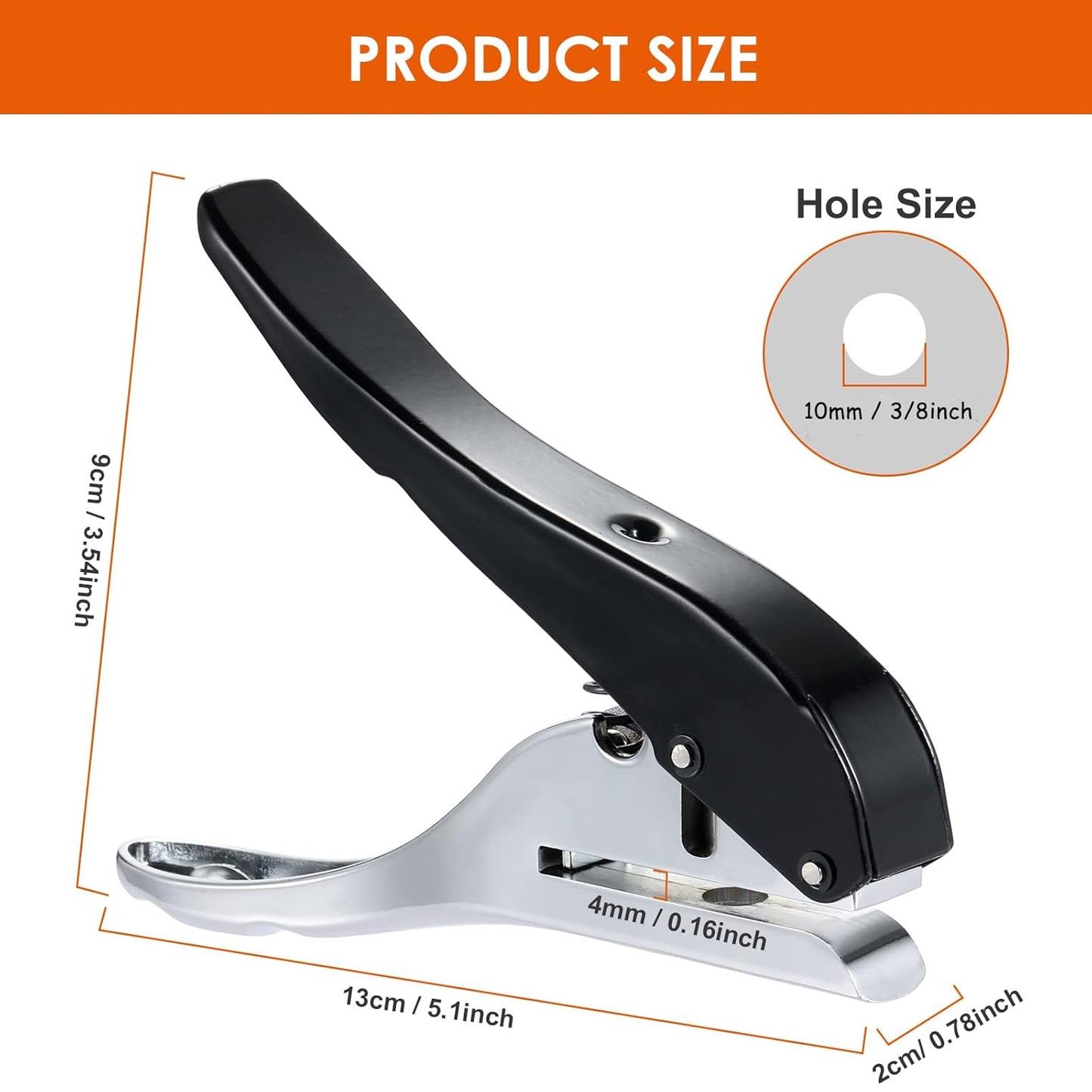 Hole Punch 3/8 inch-10mm Single Hole Punch,Heavy Duty Hole Puncher Single,Paper Punch Portable Hand Held Long Hole Puncher for Paper Cards Plastic Cardboard