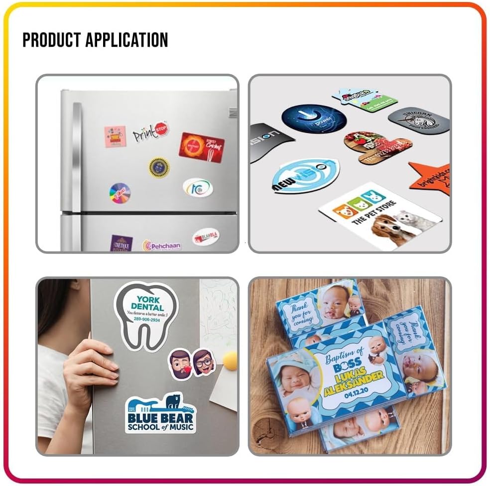 Business Card Magnets Peel and Stick 250 Pack - 2" x 3.5 Magnetic Sheets with Adhesive Backing for Crafts, DIY - Strong Craft Flexible Self Sticky Magnet Set for School Classroom, Fridge, Photo, Cards