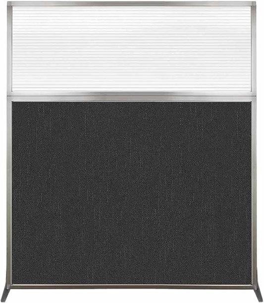 Versare Hush Screen Portable Room Divider | Workstation Wall Divider | Freestanding Privacy Hush Panels | Clear Fluted Windows | Fabric Office Divider Screen | Great for Room Separation