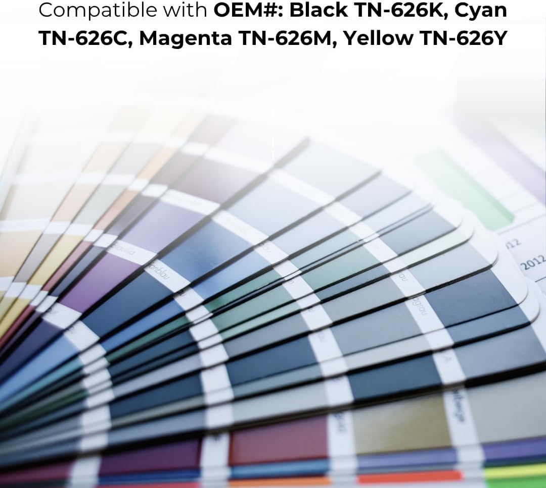 Toner Pros Replacement Toner Cartridge Compattible for Konica Minolta TN-626 (TN626K, TN626C, TN626M, TN626Y) – High Yield 4-Color Pack for Bizhub C450i, C550i, C650i Printers – 28,000 Pages Each