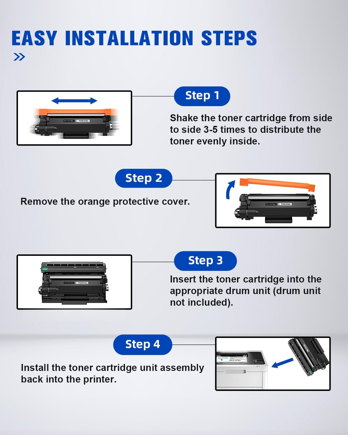 TN830XL Black Toner Cartridges Compatible for Brother TN-830XL TN 830 Toner Cartridges Work for Brother HL-L2460DW DCP-L2640DW HL-L2405W HL-L2420DW HL-L2465DW MFC-L2820DW Printer | Black - 2 Pack