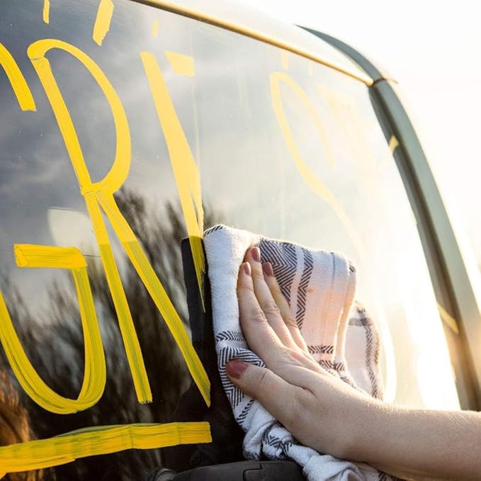 Glass Pen Window Marker: Liquid Chalk Pens for Glass, Whiteboard Markers with Washable Paint - Graduation, Car Windows, Mirror Pen, Storefront, Wedding, Parade, Party & Holiday (3 Pens - Fine Tip)