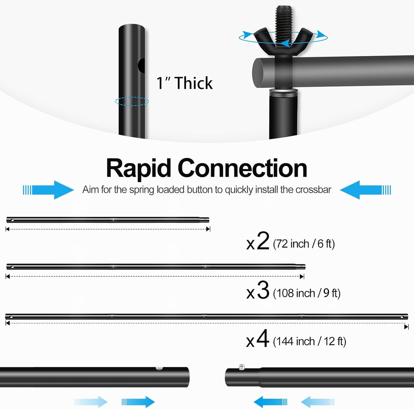 EMART Photo Backdrop Stand kit, 10 x 12 ft Back Drop Adjustable Frame for Photography, Photoshoot Banner Background Support Holder for Parties Dectoration