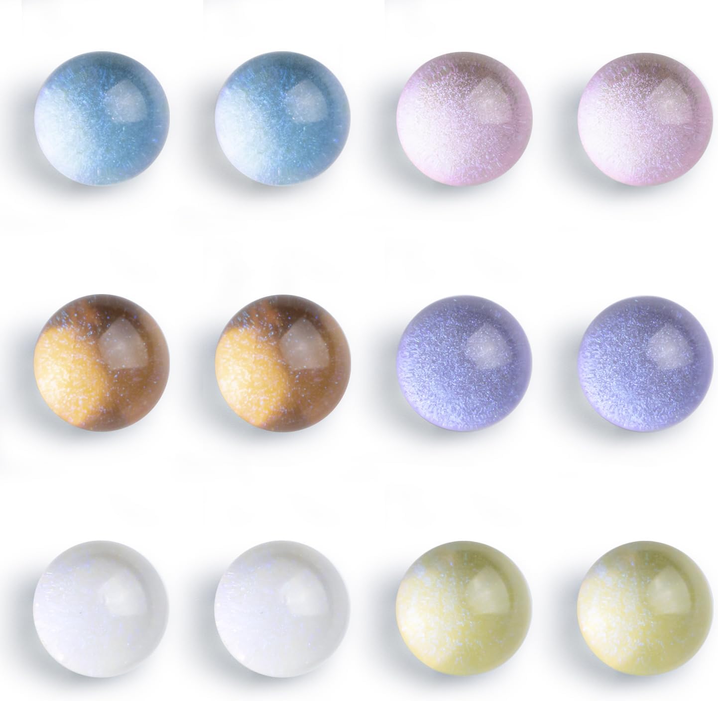 rhinocats 12Pcs Fridge Magnets, Locker Decor,Colorful Decorative Sparkling hemispheric Refrigerator Magnets, Cute Strong Whiteboard Magnets for Kitchen Office