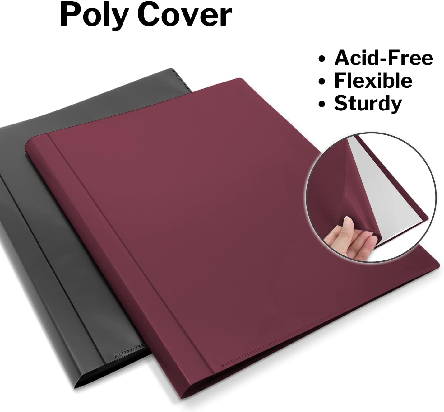 Dunwell Presentation Binder 12-Pocket, Displays 24 Pages, 8.5x11 Portfolio Binder with Plastic Sleeves, Storage and Organizer for Documents, Certificates, Projects, Photos (Ruby)