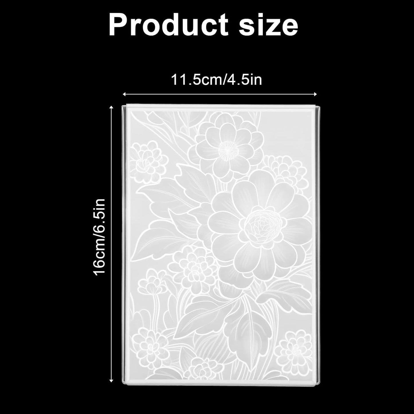 Classicseali 3D Embossing Folders,Transparent Embossing Folder, Flowers Floral Pattern, Embossed Plastic Embossing Folders for Card Making, for Scrapbooking, Paper Art, Art Supplies