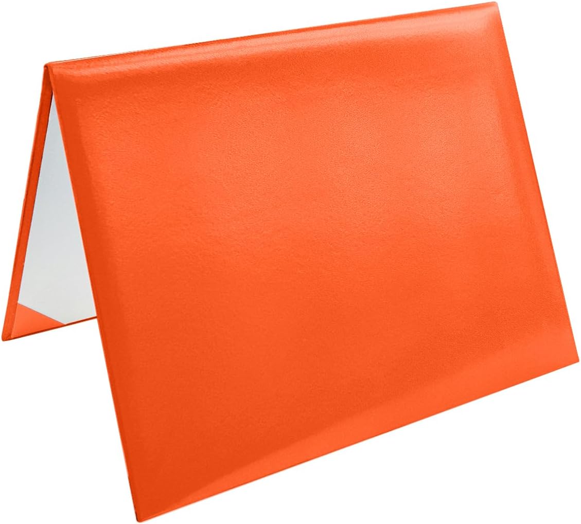 Diploma Cover 8.5x11 Inch, Graduation Certificate Holder - Elegant Faux Leather Folder for Graduation, Wedding Officiant,Orange-1 Pack