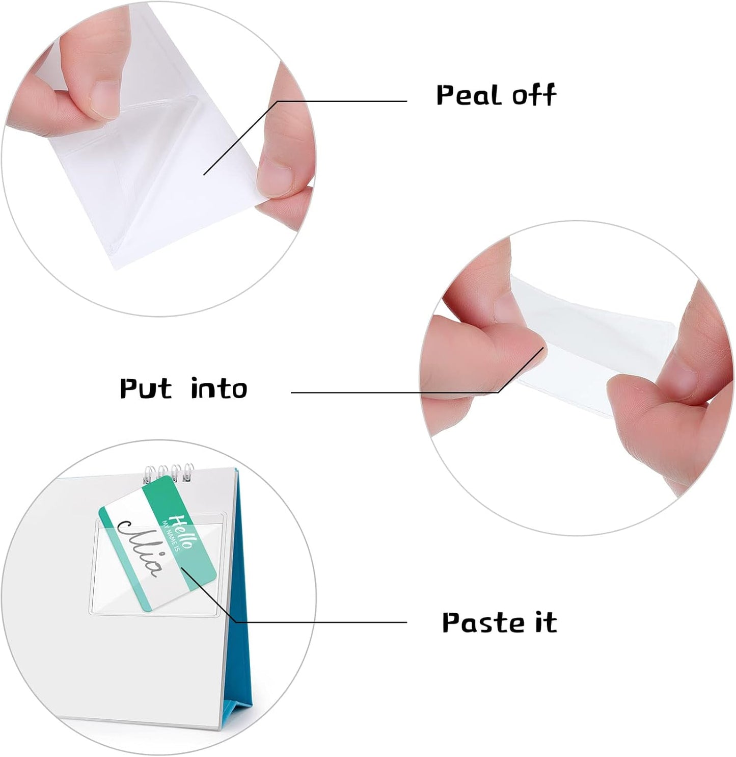 100 Self-adhesive Index Card Holder for Business Cards, Clear Plastic Sticky Labels Holders for Storage Bins Toy Bins Scrapbooks, Organize and Protect Cards Photos Labels (2.32 x 3.54'', 1.85 x1.57'')