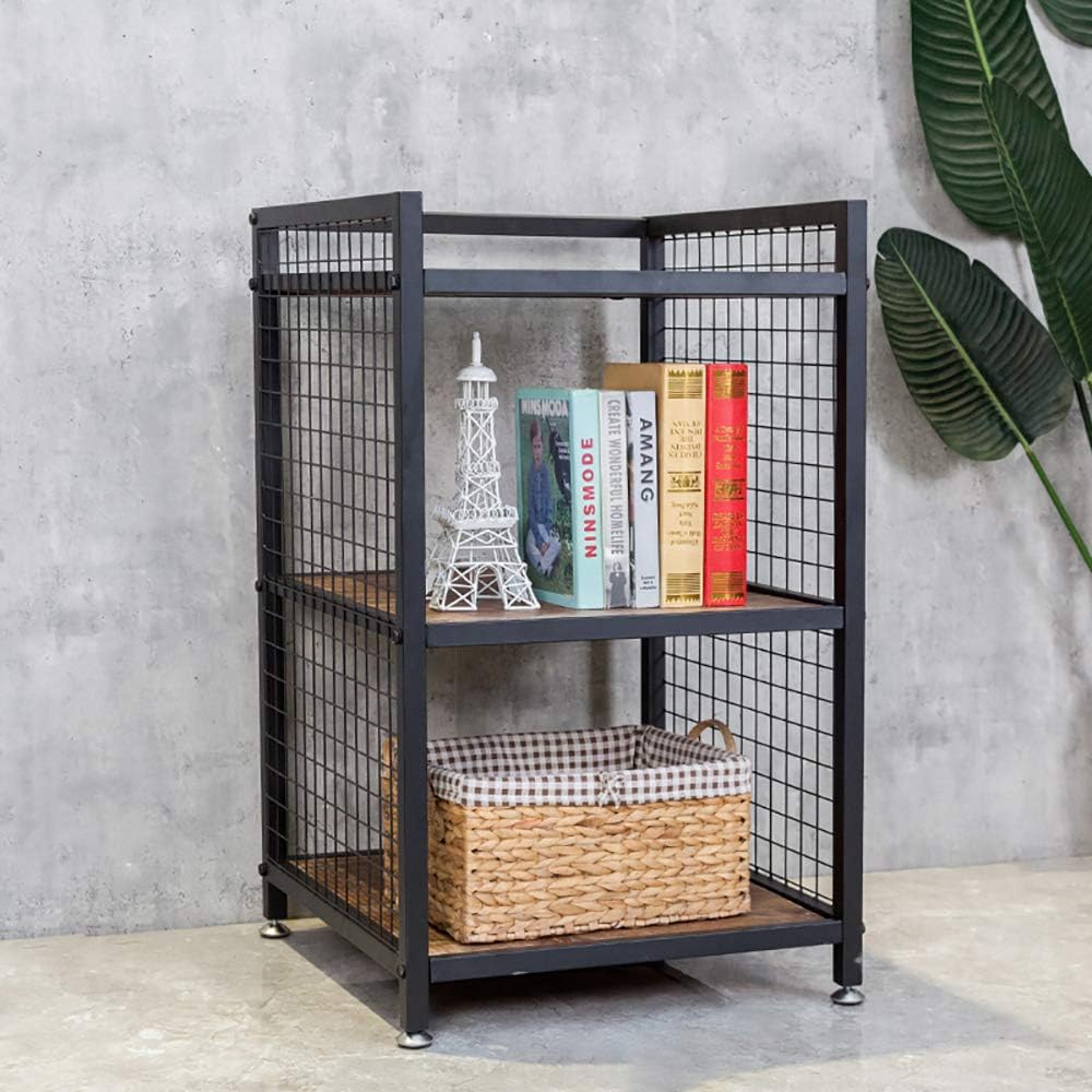 Industrial 3-Shelf Printer Stand, Rustic Printer Cart with Wheels, Large Printer Desk Cart with Storage Shelves, Office Organizer for Home, Living Room, 19.3'' x 19.3'' x 34.8''