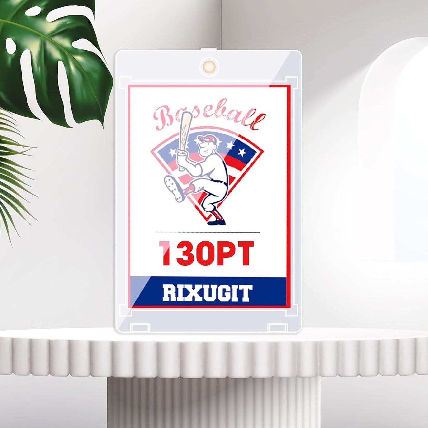 25-Pack One-Touch Magnetic Card Holders - 130PT Trading Card Protectors with Larger 2.63" x 3.70" Inner Dimensions, Fits Soft Card Sleeve on Card First, Then into Card Holder for Double Protection