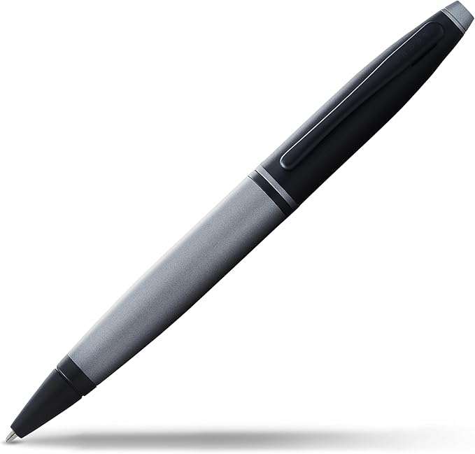 Cross Calais Refillable Ballpoint Pen Presented in a Luxury Gift Box - Medium Point, Black Ink, Matte Gray & Black